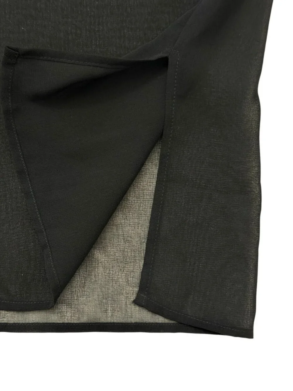 NWOT Zara Woman Mixed Media Semi-Sheer Satin Panel Button Up Long Sleeve Black M